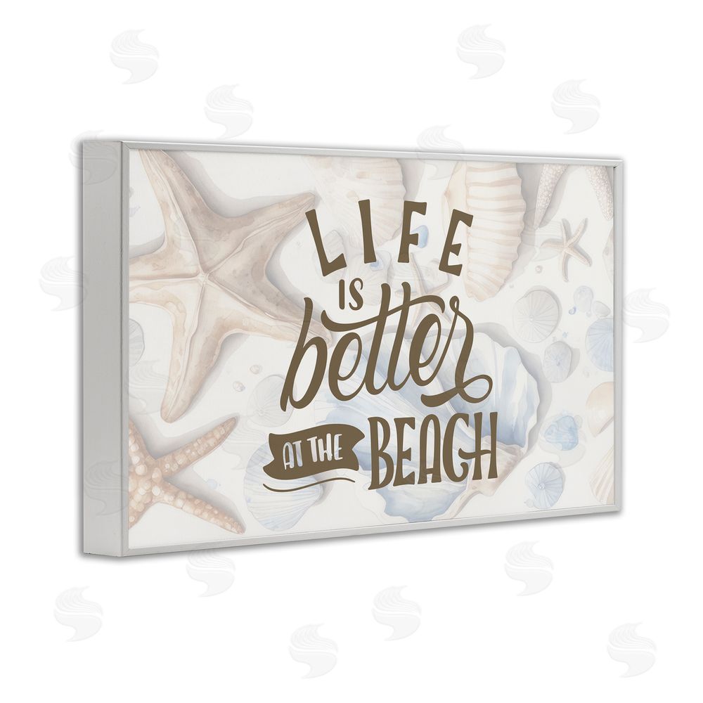 Kim Allen Better At Beach Seashells White Framed Giclee Wall Art Print