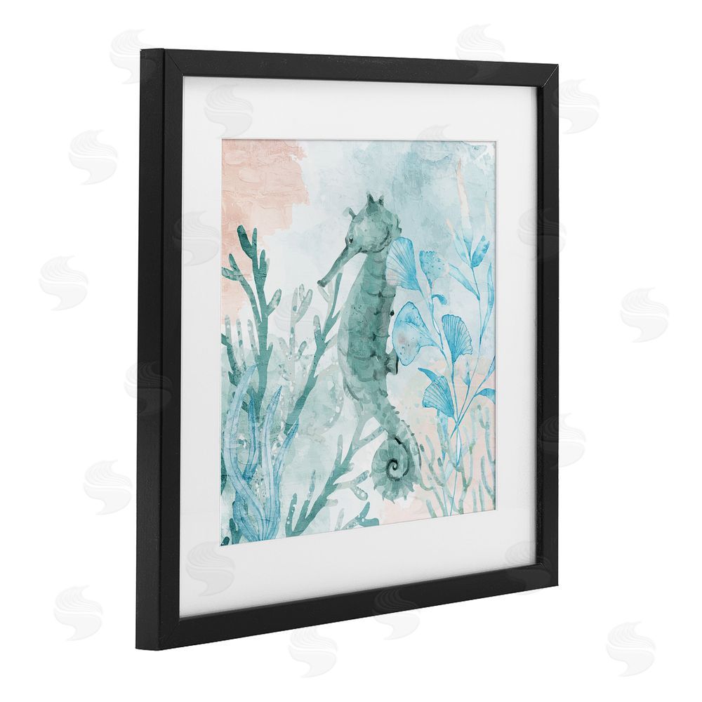 Kim Allen Seahorse Sea Swim Black Framed Print Under Glass Wall Art