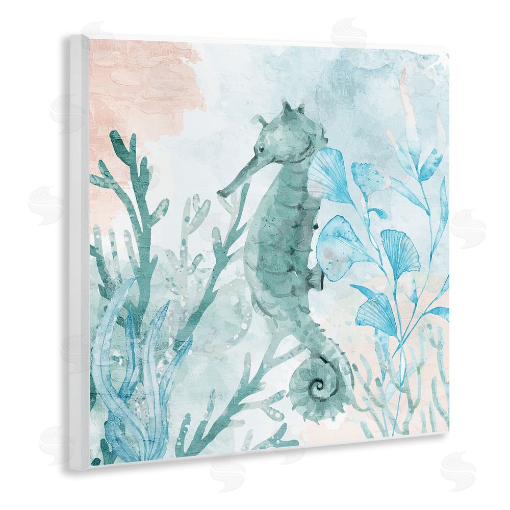 Kim Allen Seahorse Sea Swim Wooden Wall Plaque Art Print