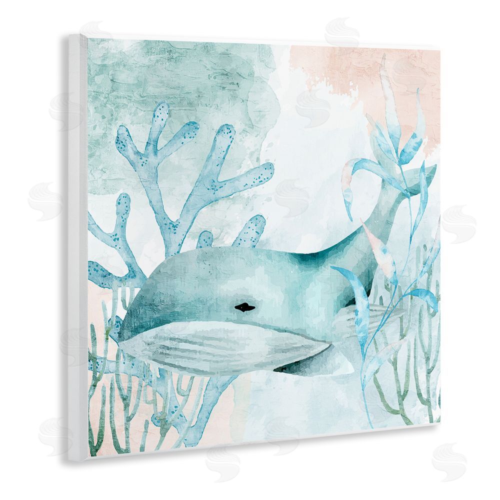 Kim Allen Whale Sea Swim Wooden Wall Plaque Art Print