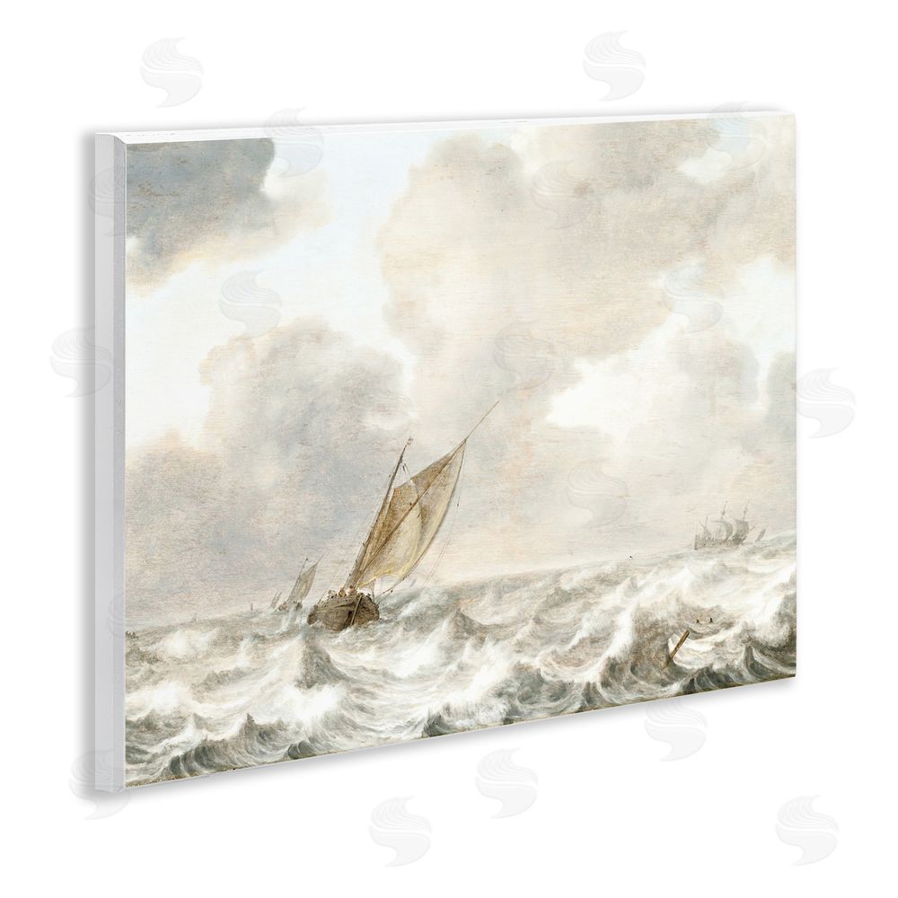 Leah Straatsma Vintage Stormy Seas Wooden Wall Plaque Art Print