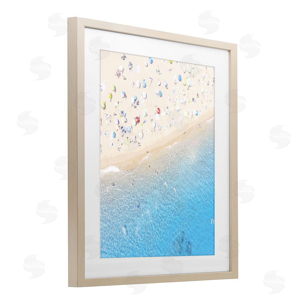 Leah Straatsma Happy Beach in Summer Brown Framed Print Under Glass Wall Art