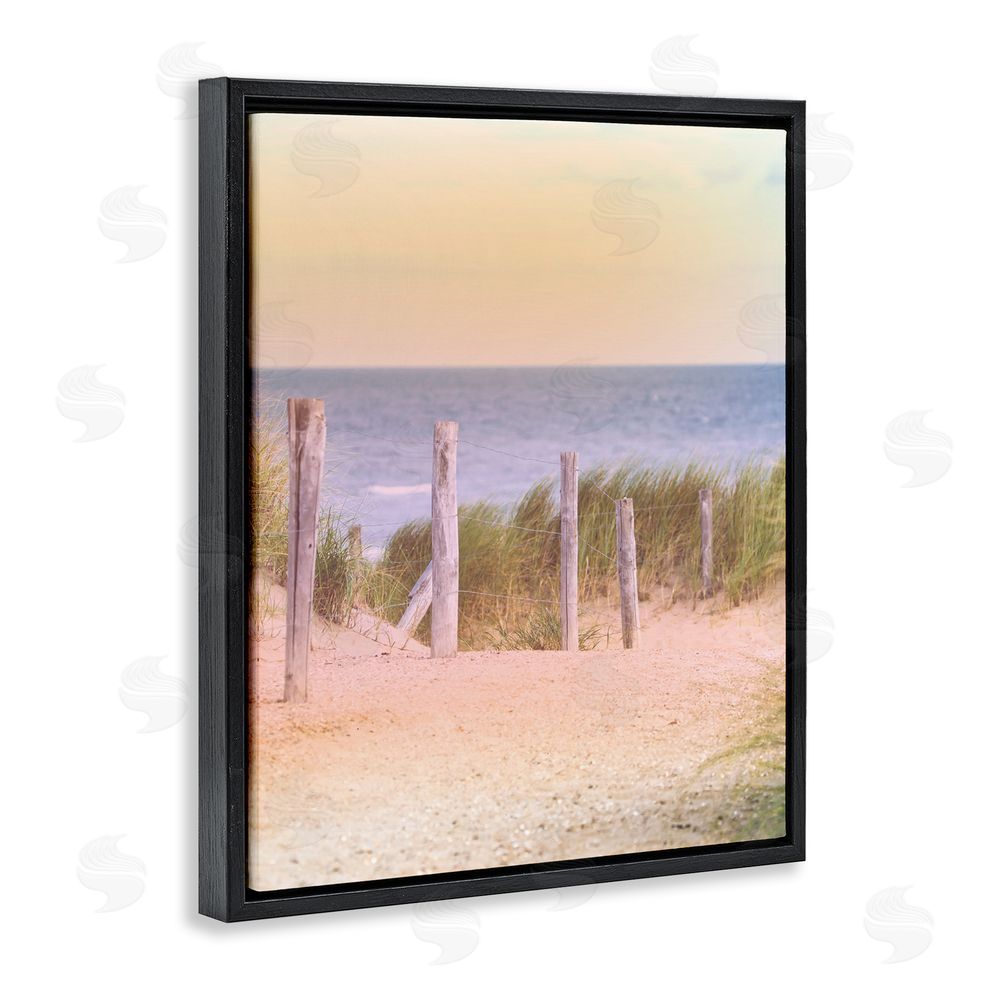 Marcus Prime Carefree Beach Vacation Black Floating Frame Canvas Wall Art Print