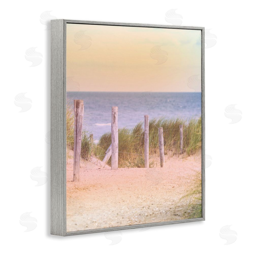 Marcus Prime Carefree Beach Vacation Gray Framed Giclee Wall Art Print