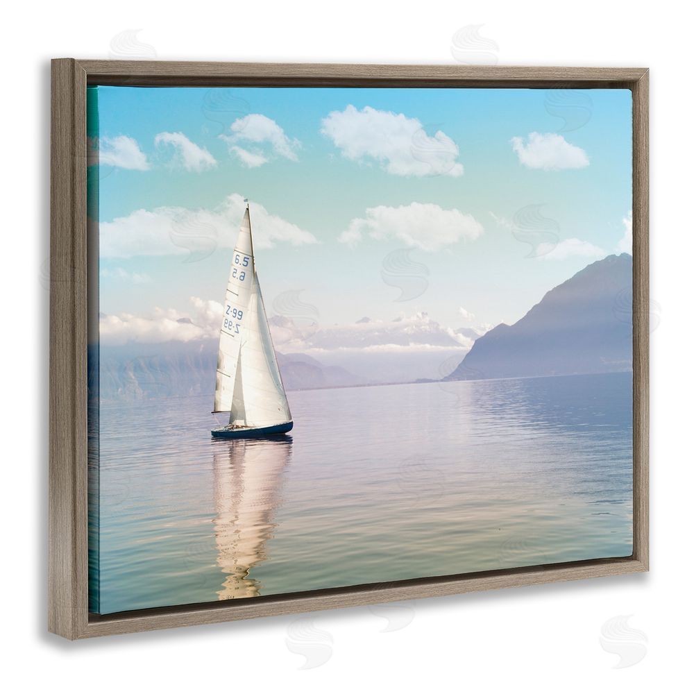 Marcus Prime Ocean Sails Lounging Brown Floating Frame Canvas Wall Art Print