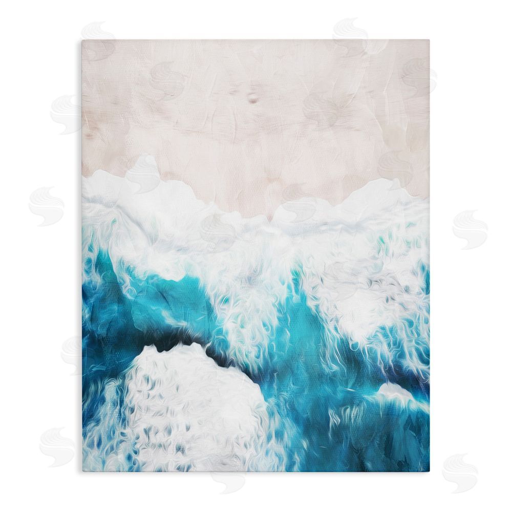 Milli Villa On The Beach Aerial Stretched Canvas Wall Art Print