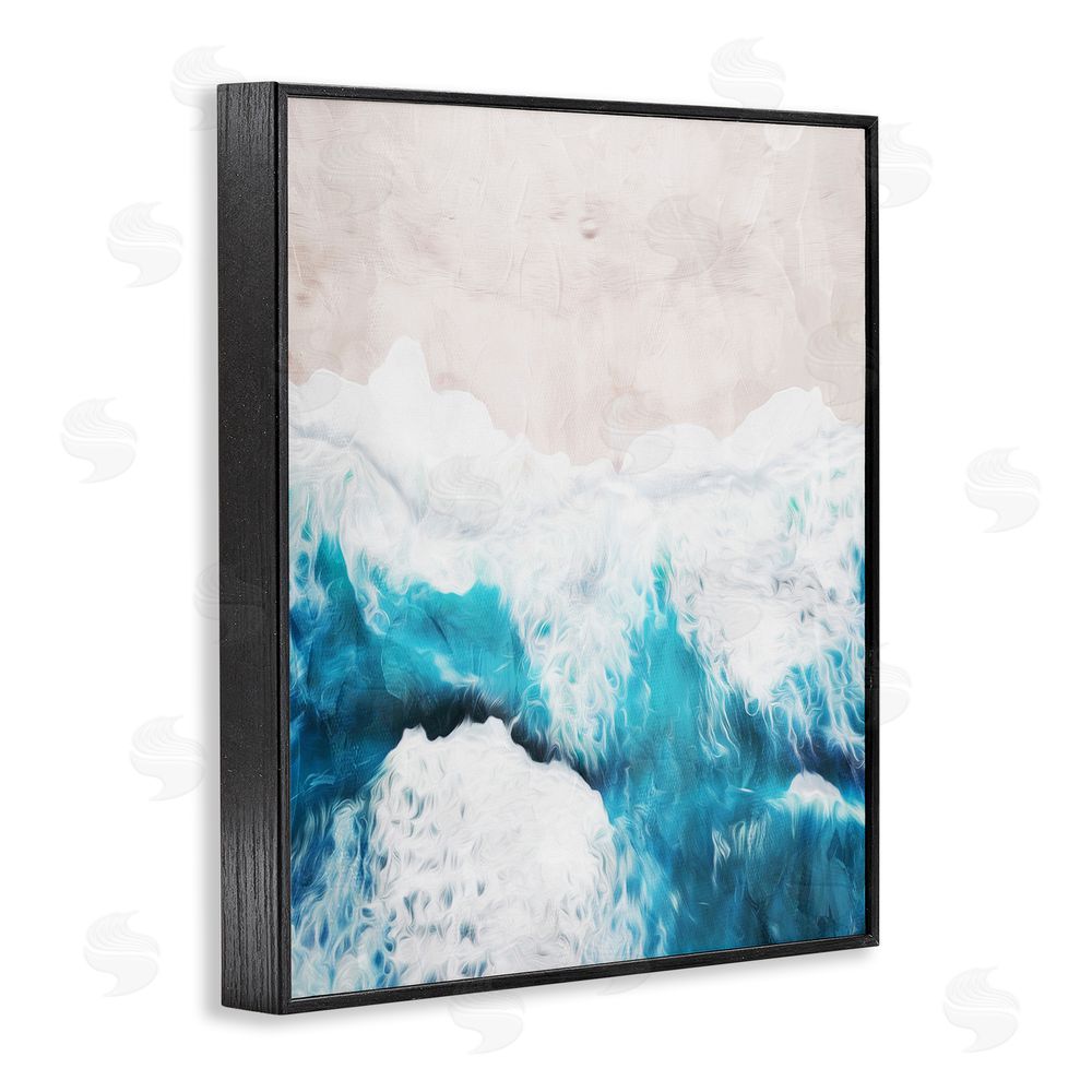 Milli Villa On The Beach Aerial Black Framed Giclee Wall Art Print