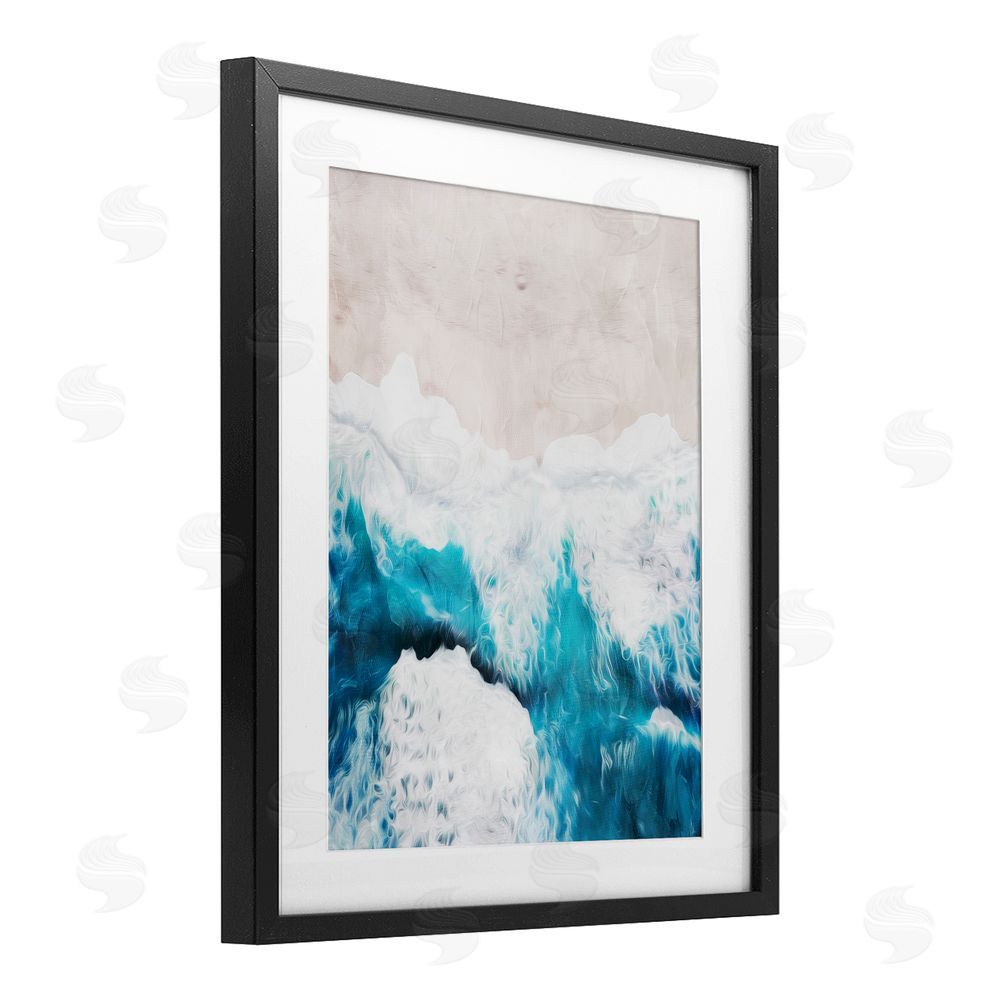 Milli Villa On The Beach Aerial Black Framed Print Under Glass Wall Art