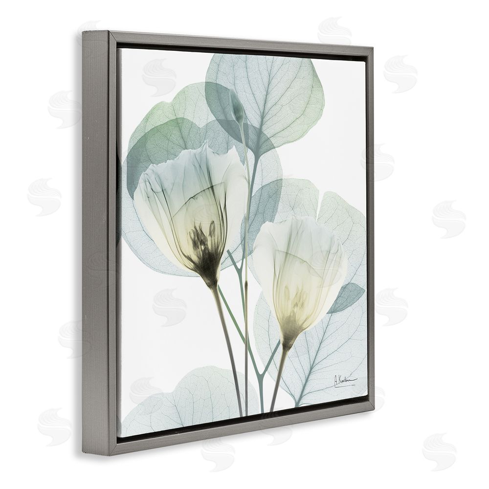Albert Koetsier Divine Fate Flower Leaves Gray Floating Frame Canvas Wall Art Print