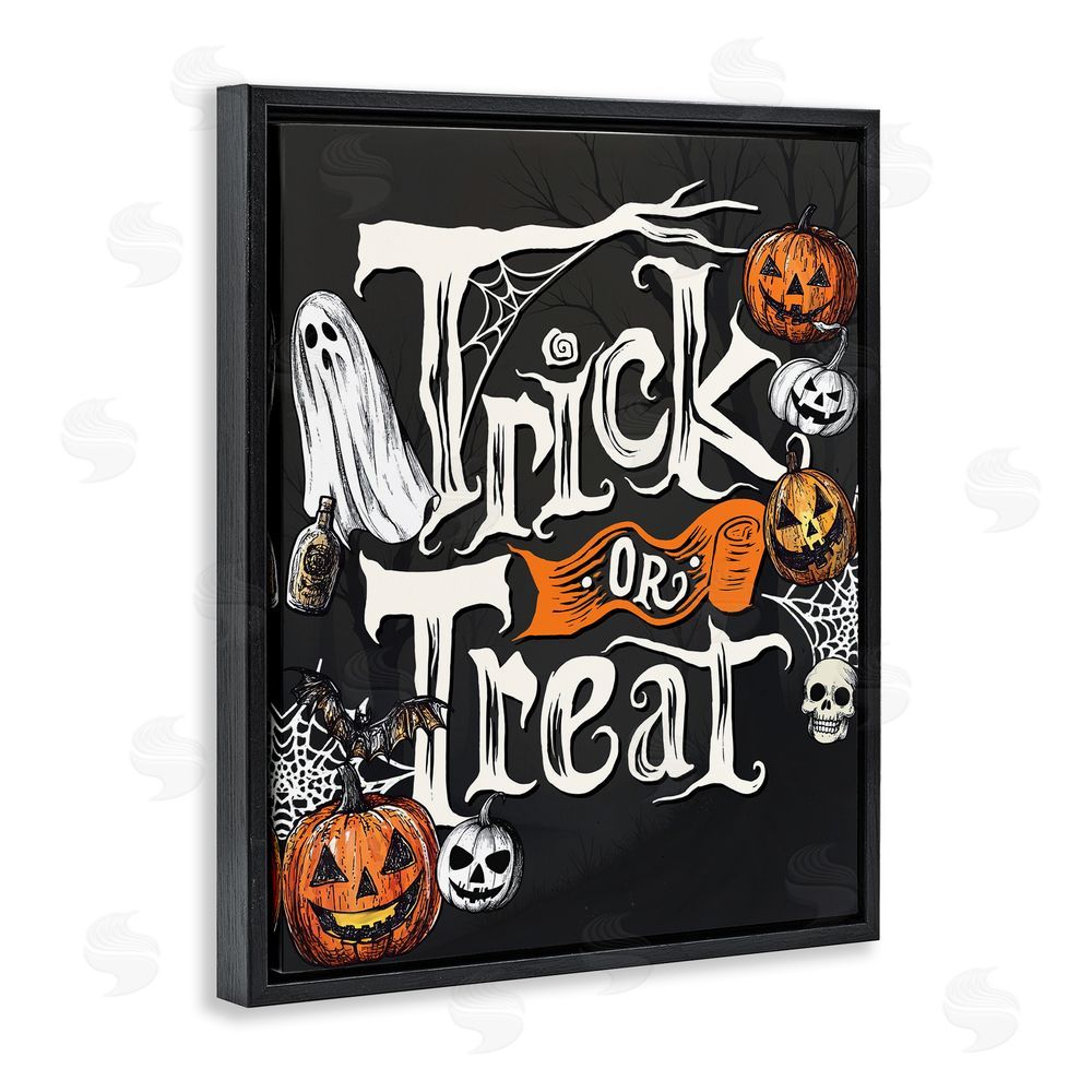 Kim Allen Trick Or Treat Vintage Traditions Black Floating Frame Canvas Wall Art Print