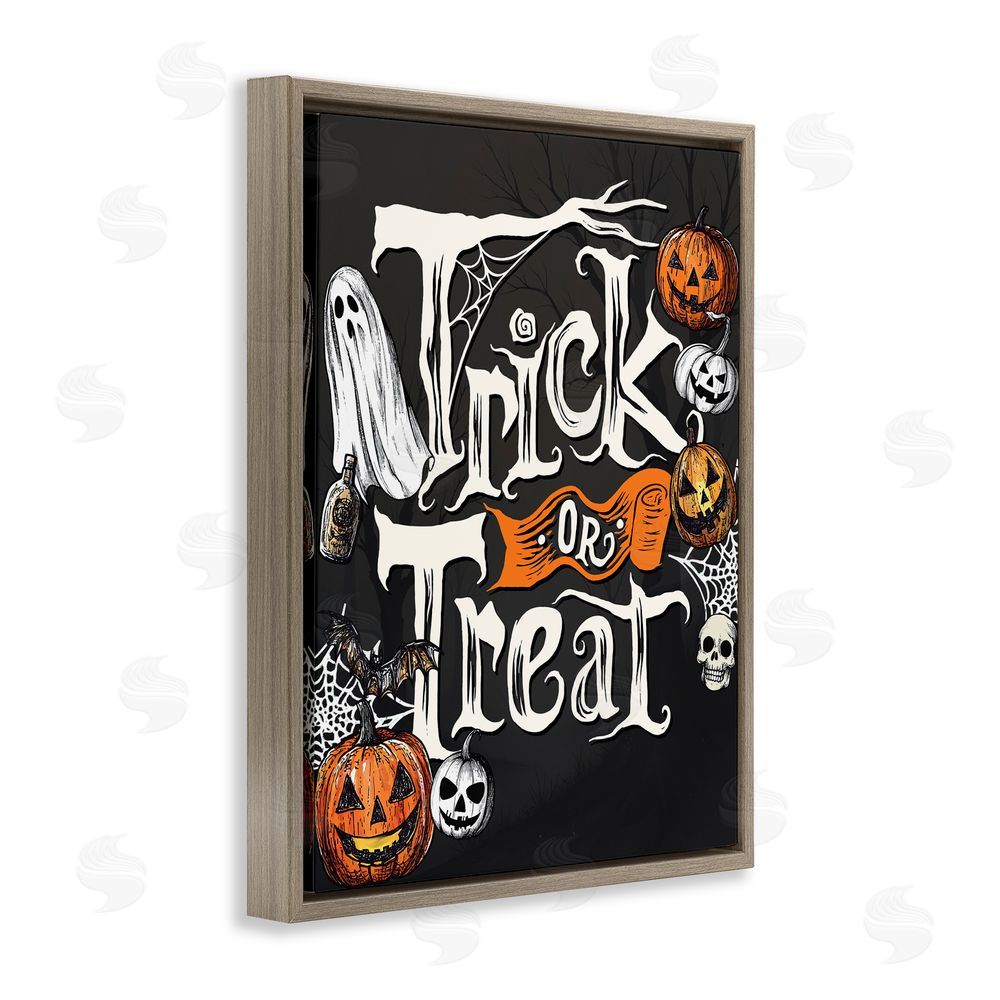 Kim Allen Trick Or Treat Vintage Traditions Brown Floating Frame Canvas Wall Art Print