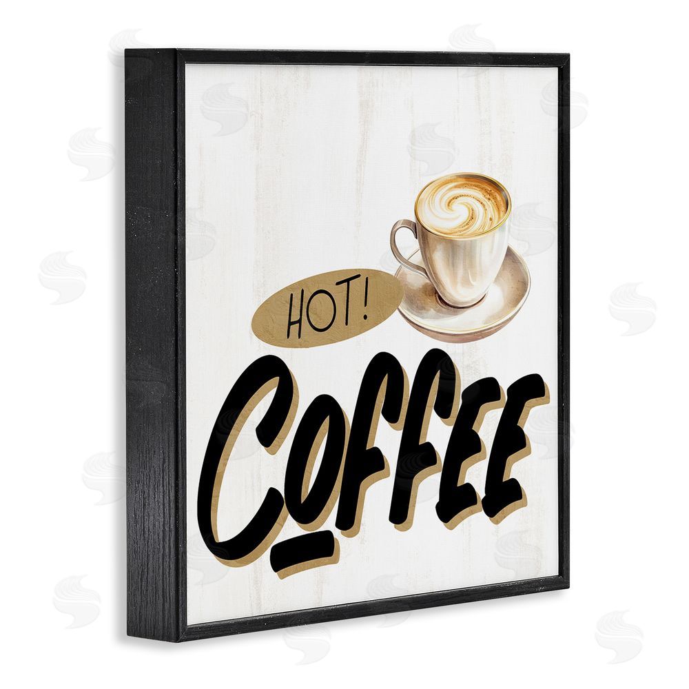 Kim Allen Retro Fresh Hot Coffee Black Framed Giclee Wall Art Print