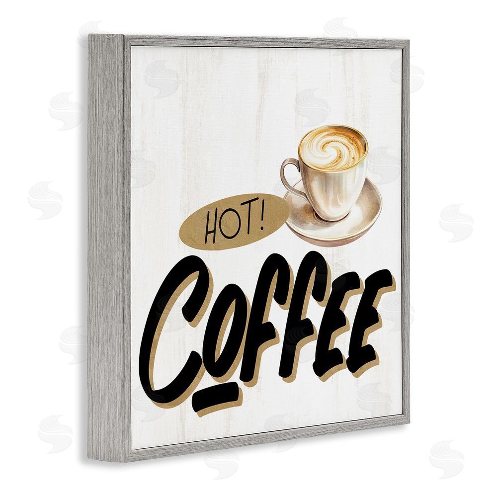 Kim Allen Retro Fresh Hot Coffee Gray Framed Giclee Wall Art Print