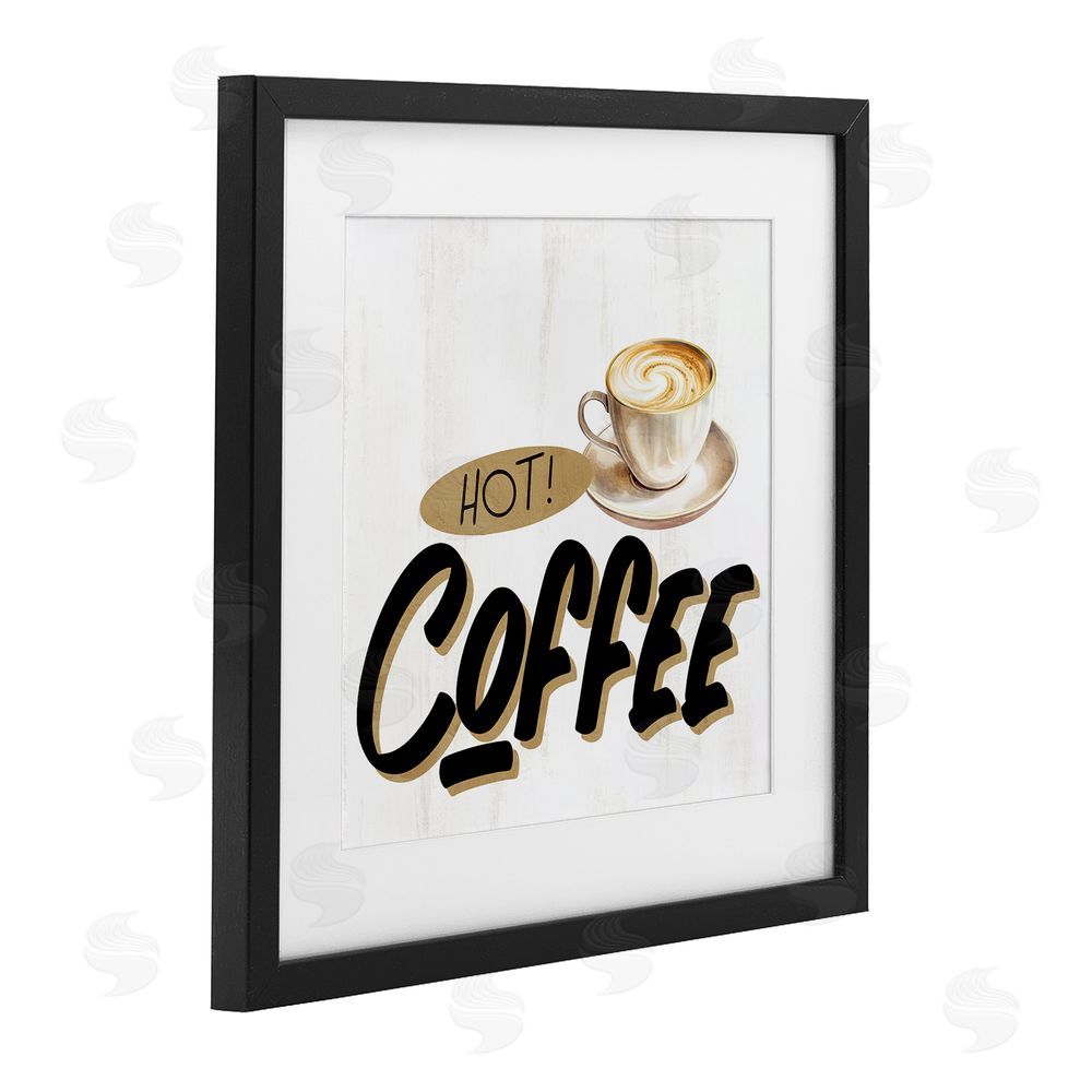 Kim Allen Retro Fresh Hot Coffee Black Framed Print Under Glass Wall Art