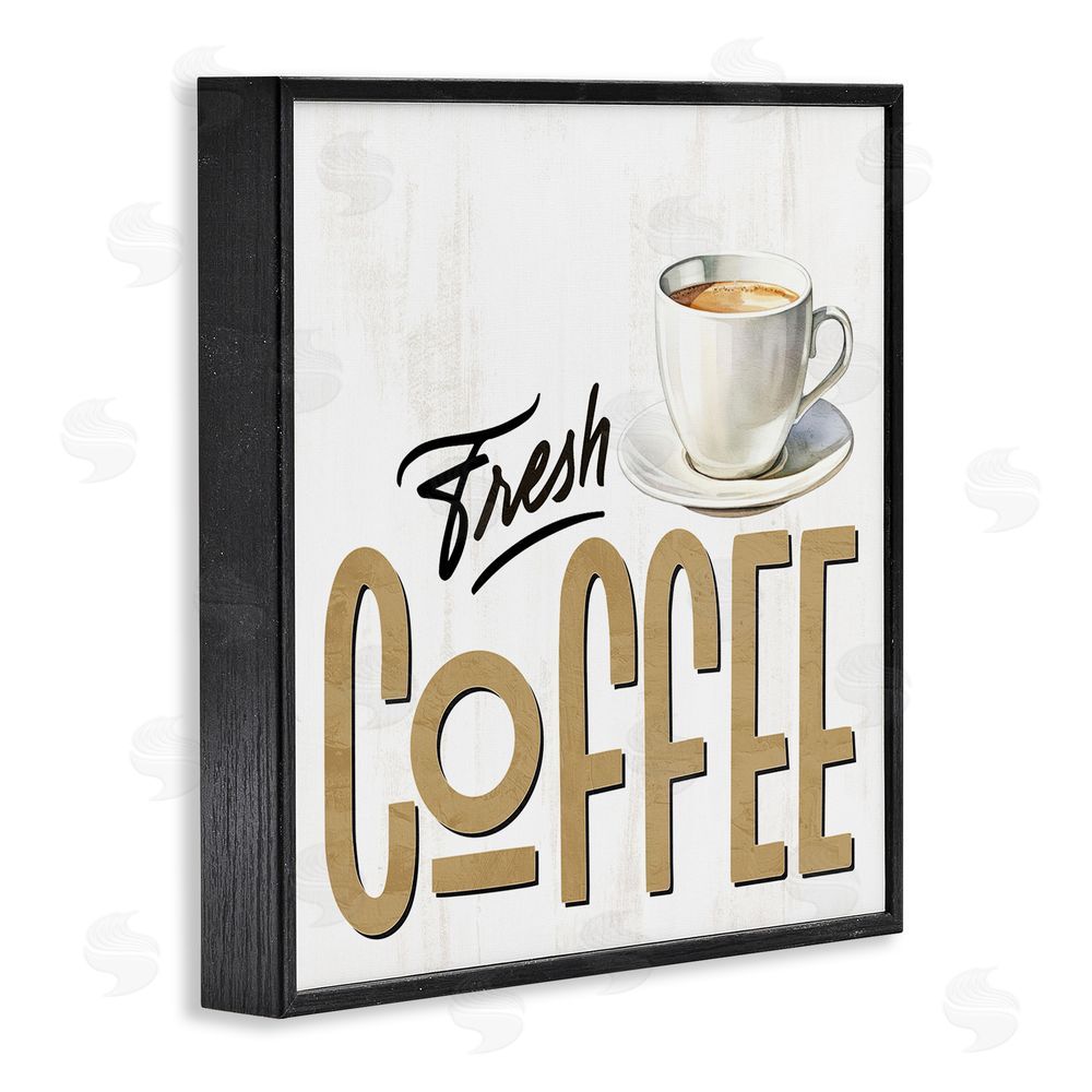 Kim Allen Fresh Hot Coffee Black Framed Giclee Wall Art Print