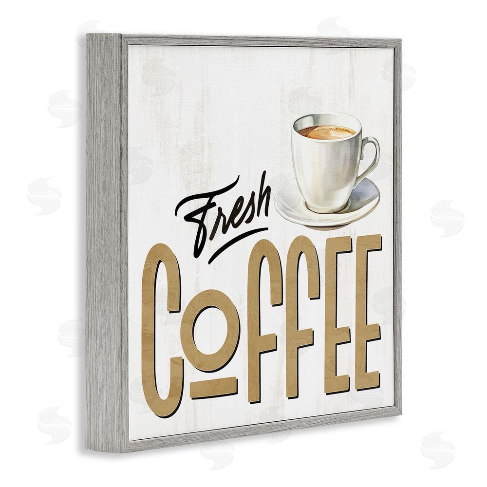 Kim Allen Fresh Hot Coffee Gray Framed Giclee Wall Art Print