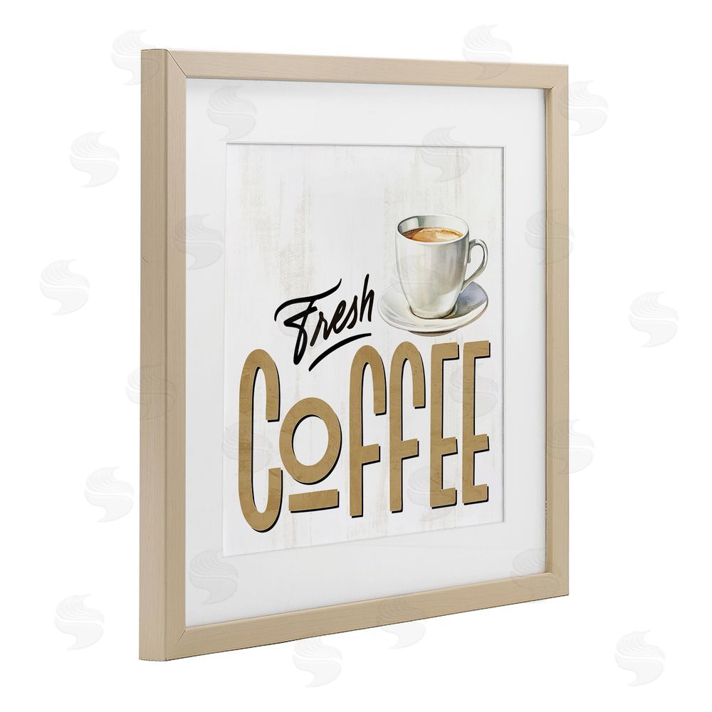 Kim Allen Fresh Hot Coffee Brown Framed Print Under Glass Wall Art
