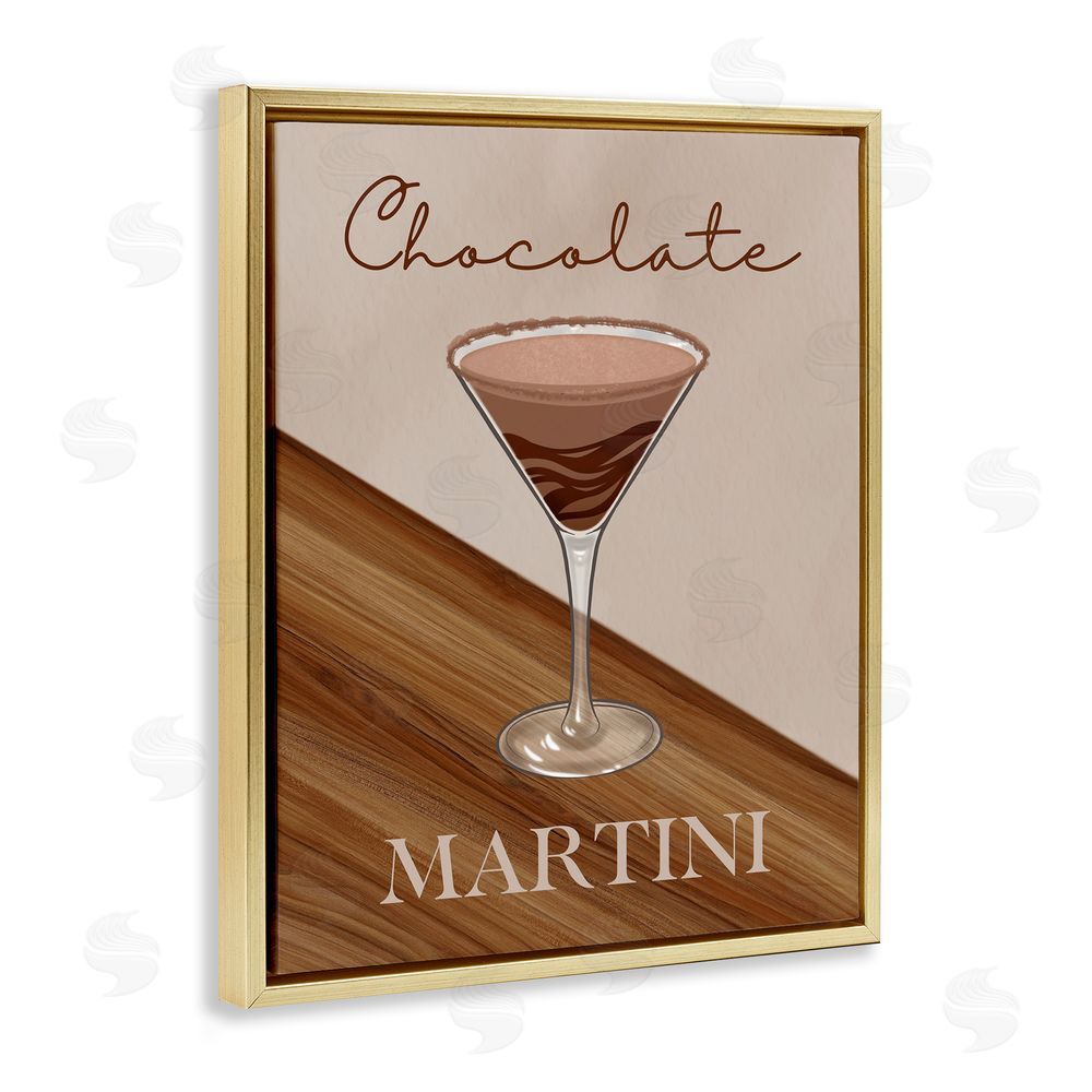 Marcus Prime Chocolate Martini on Brown Gold Floating Frame Canvas Wall Art Print