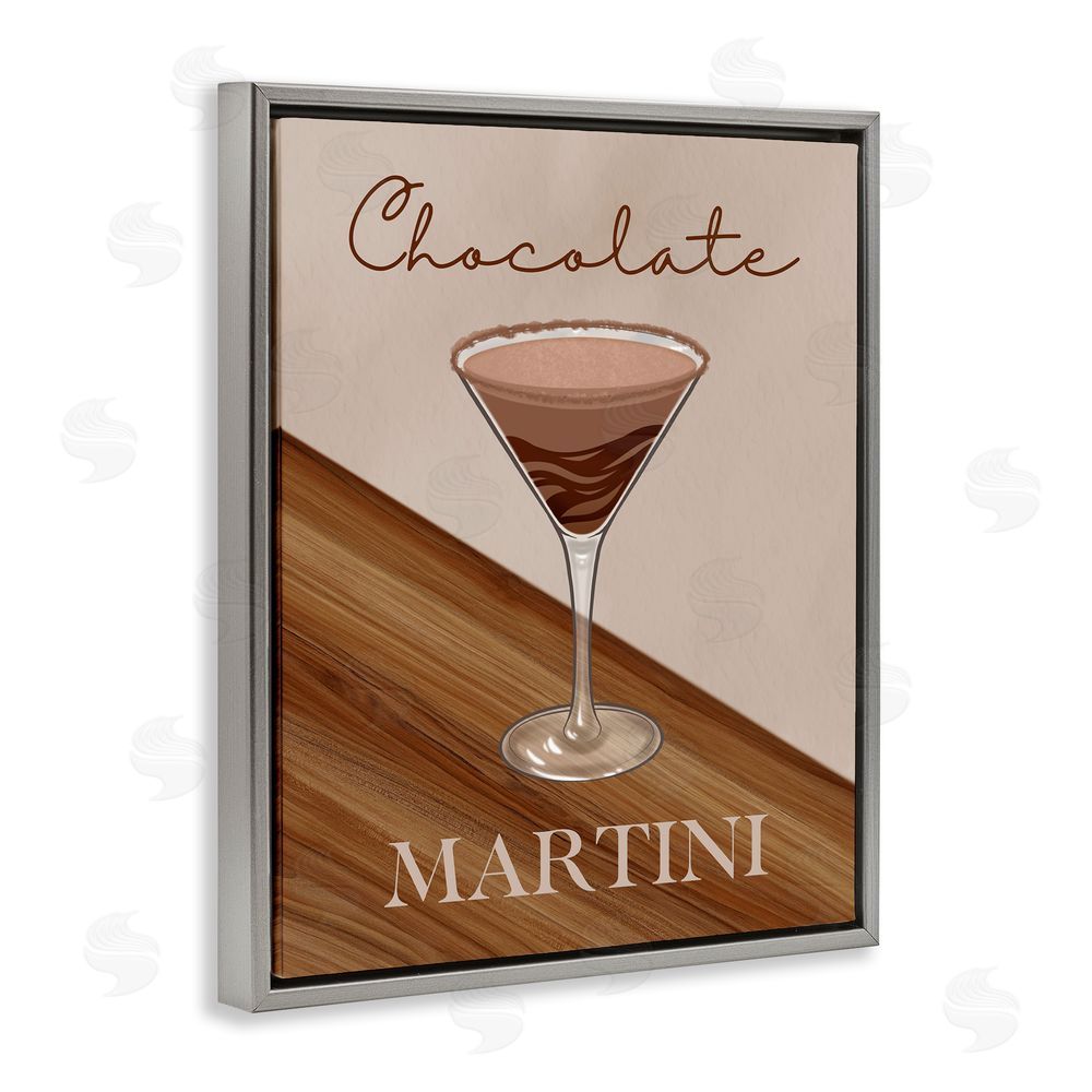 Marcus Prime Chocolate Martini on Brown Gray Floating Frame Canvas Wall Art Print