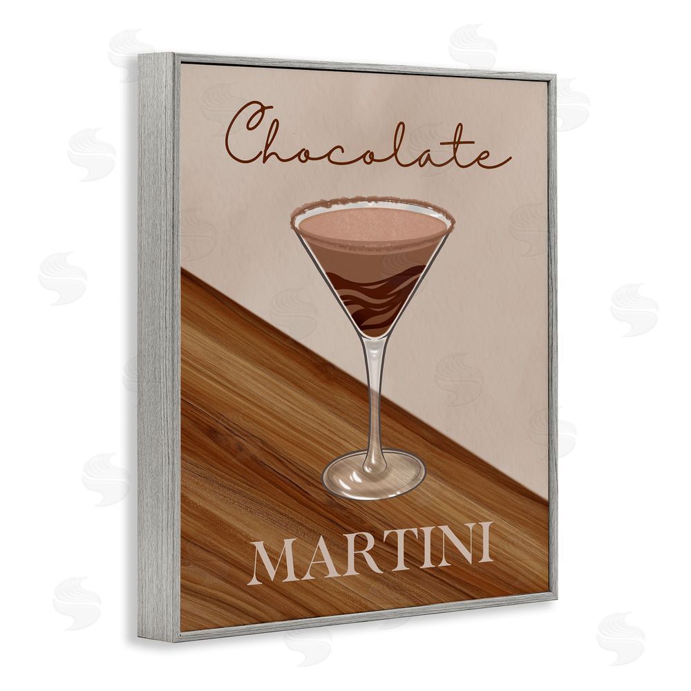 Marcus Prime Chocolate Martini on Brown Gray Framed Giclee Wall Art Print