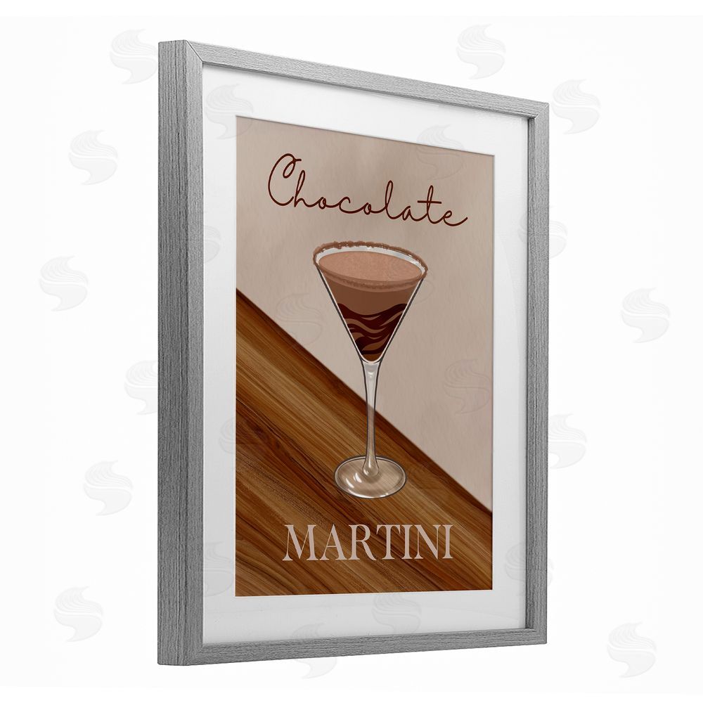 Marcus Prime Chocolate Martini on Brown Gray Framed Print Under Glass Wall Art