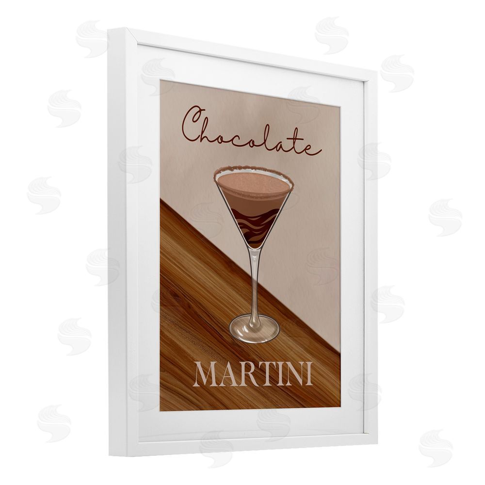 Marcus Prime Chocolate Martini on Brown White Framed Print Under Glass Wall Art