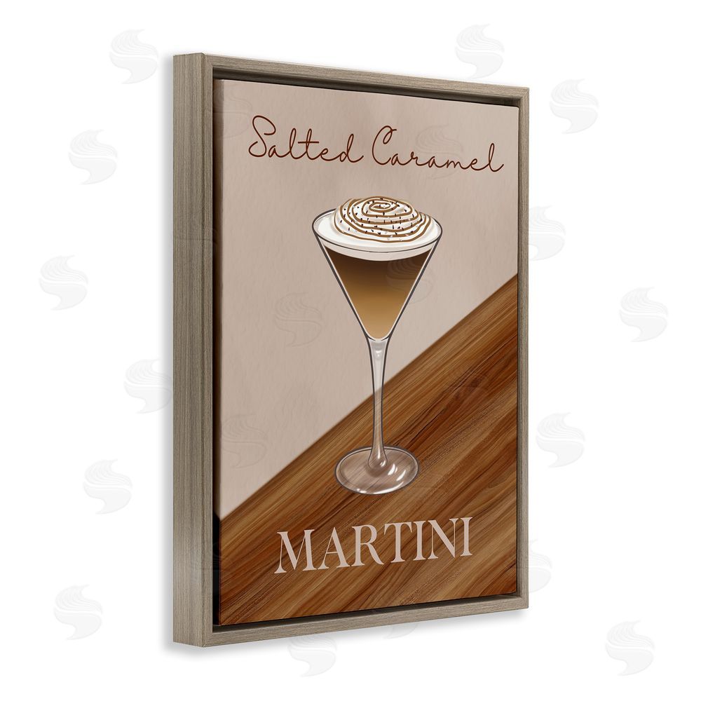 Marcus Prime Salted Caramel Martini Brown Floating Frame Canvas Wall Art Print