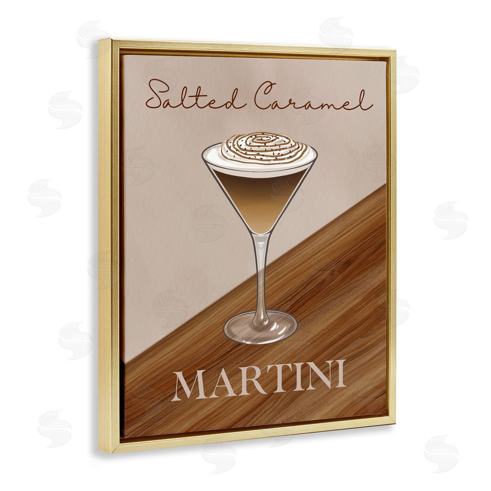 Marcus Prime Salted Caramel Martini Gold Floating Frame Canvas Wall Art Print