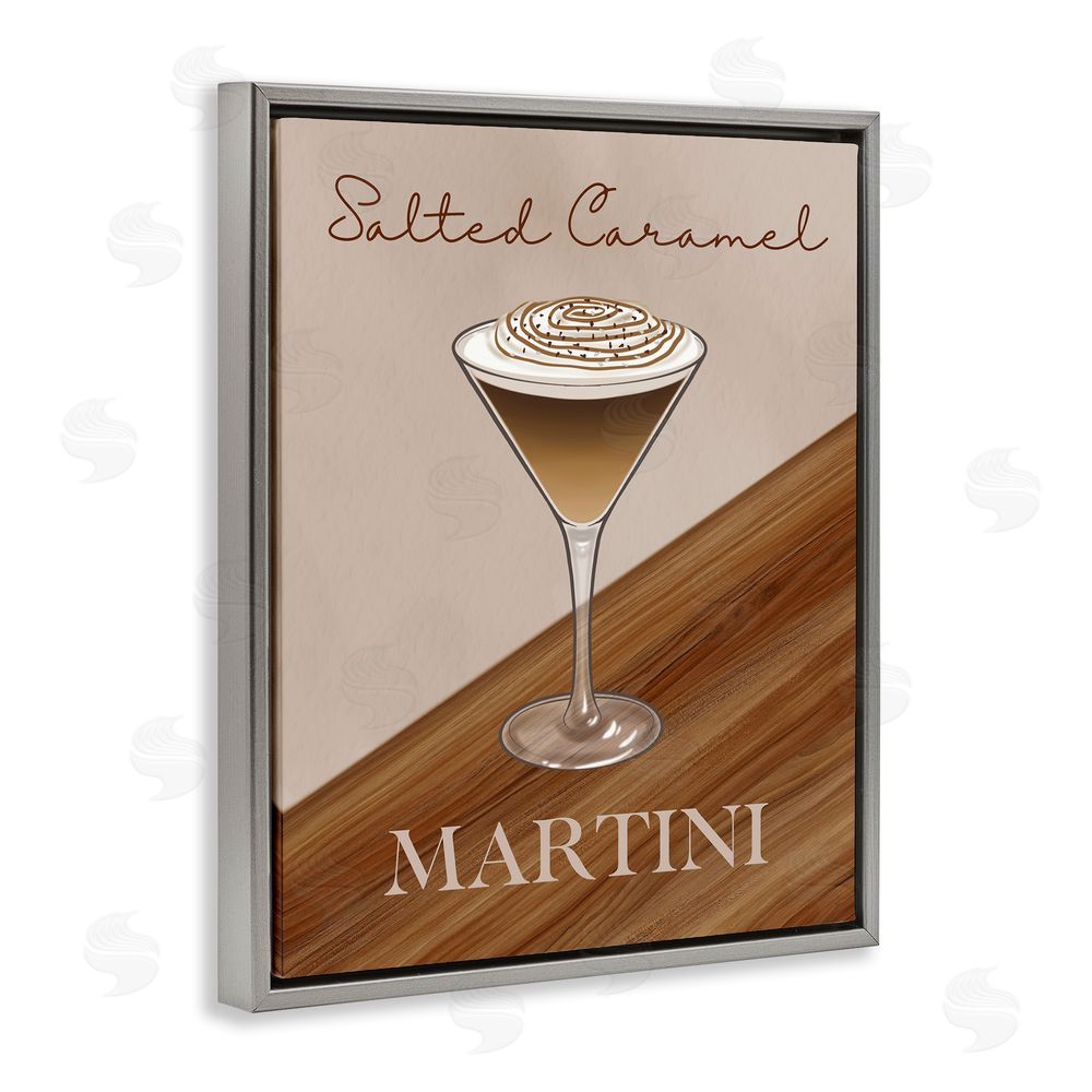Marcus Prime Salted Caramel Martini Gray Floating Frame Canvas Wall Art Print