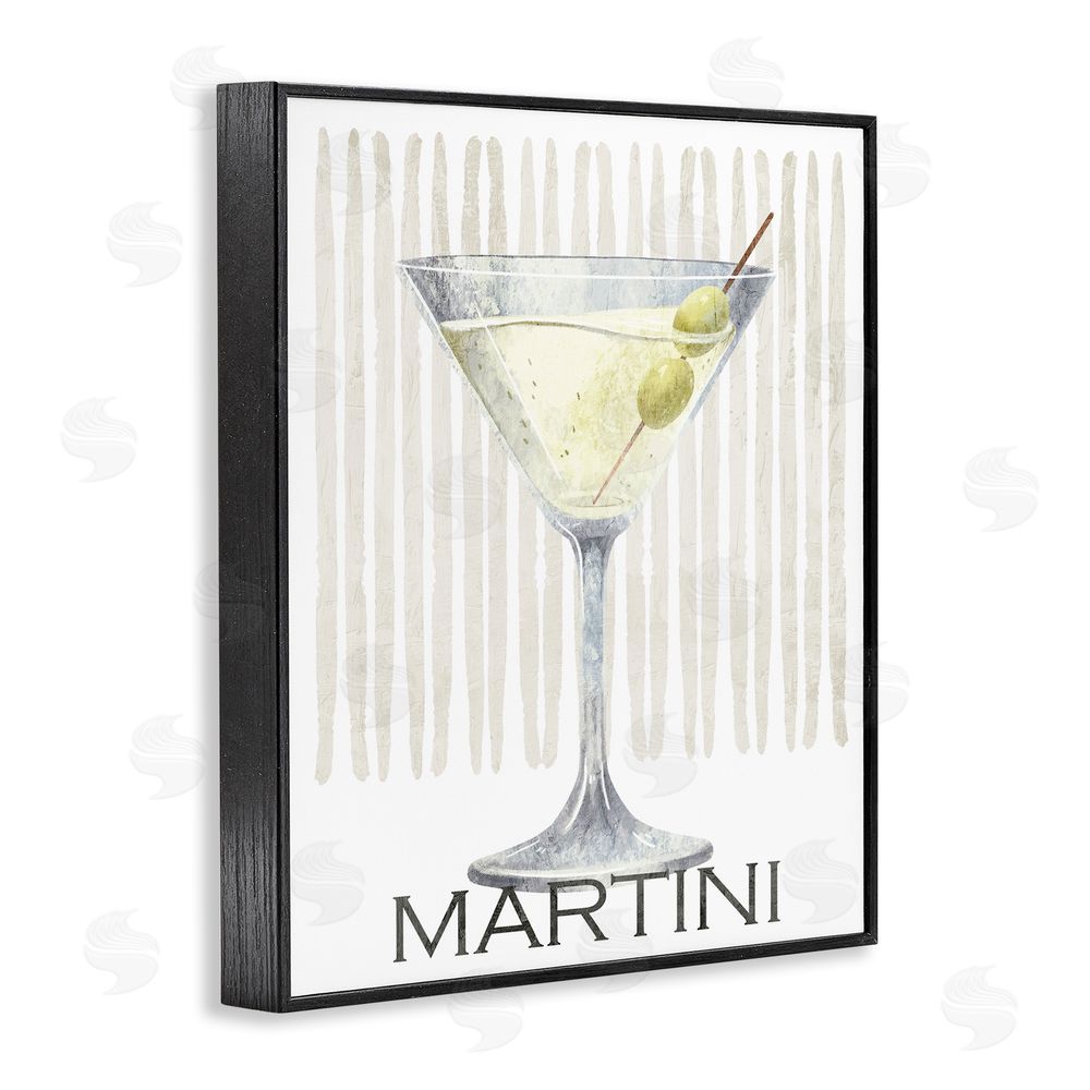Kim Allen Subtle Martini Drink Black Framed Giclee Wall Art Print