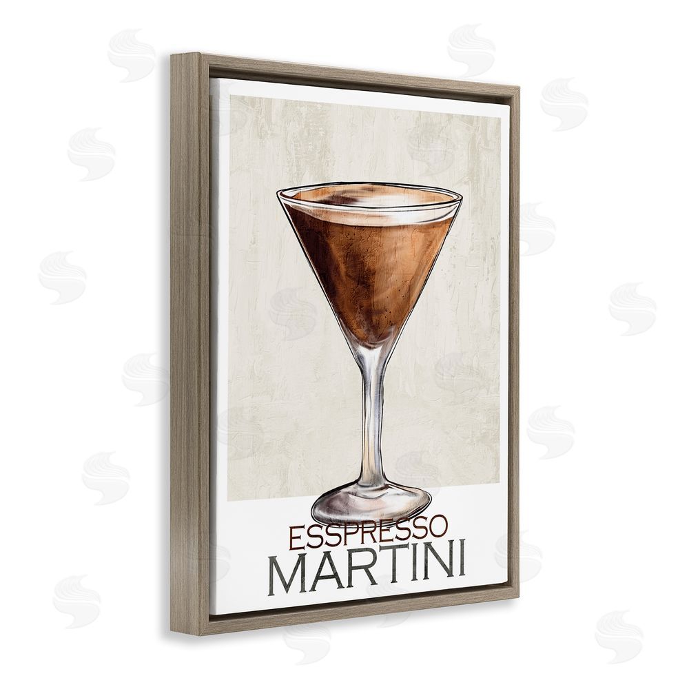 Kim Allen Sophisticated Espresso Martini Brown Floating Frame Canvas Wall Art Print