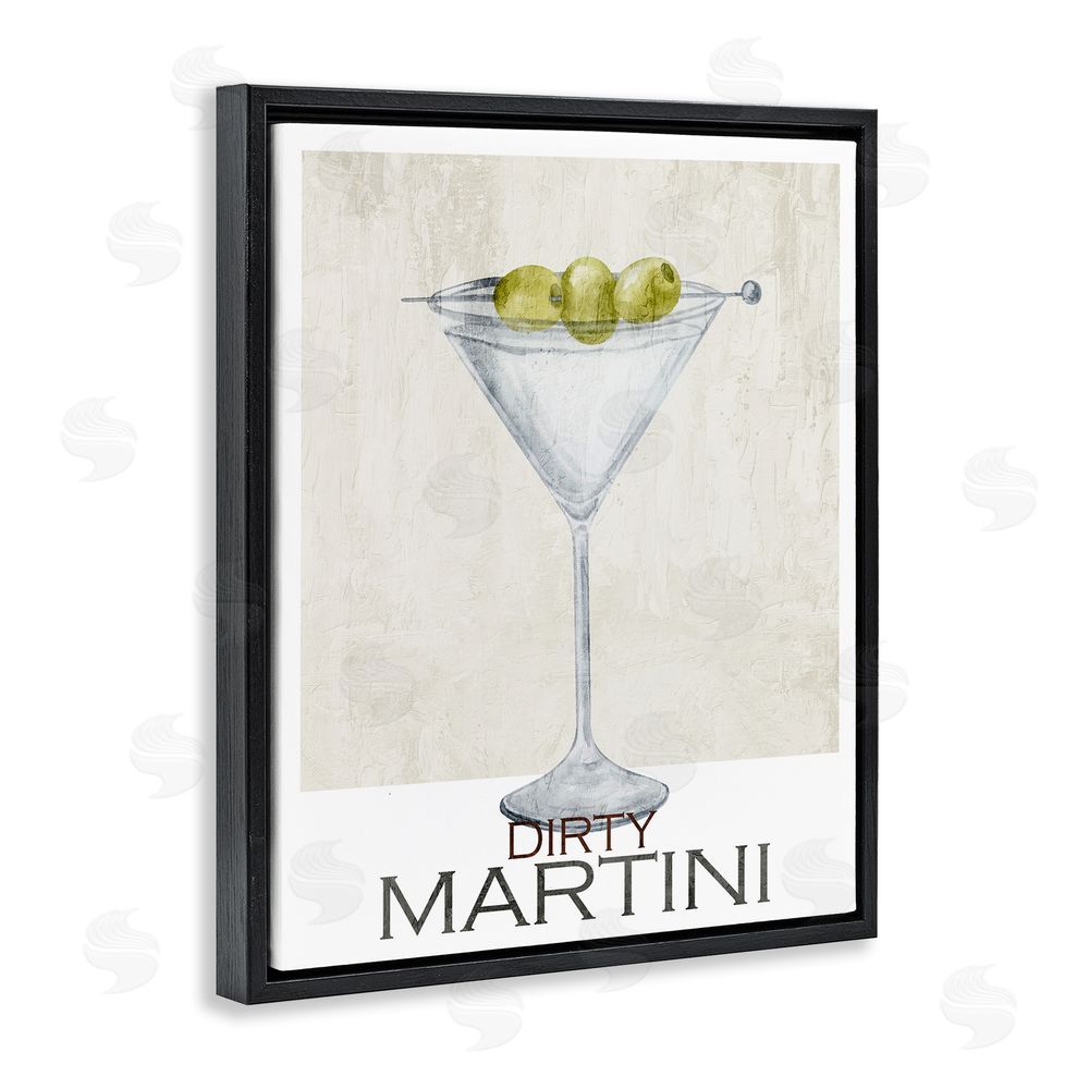 Kim Allen Dirty Martini Olives Black Floating Frame Canvas Wall Art Print