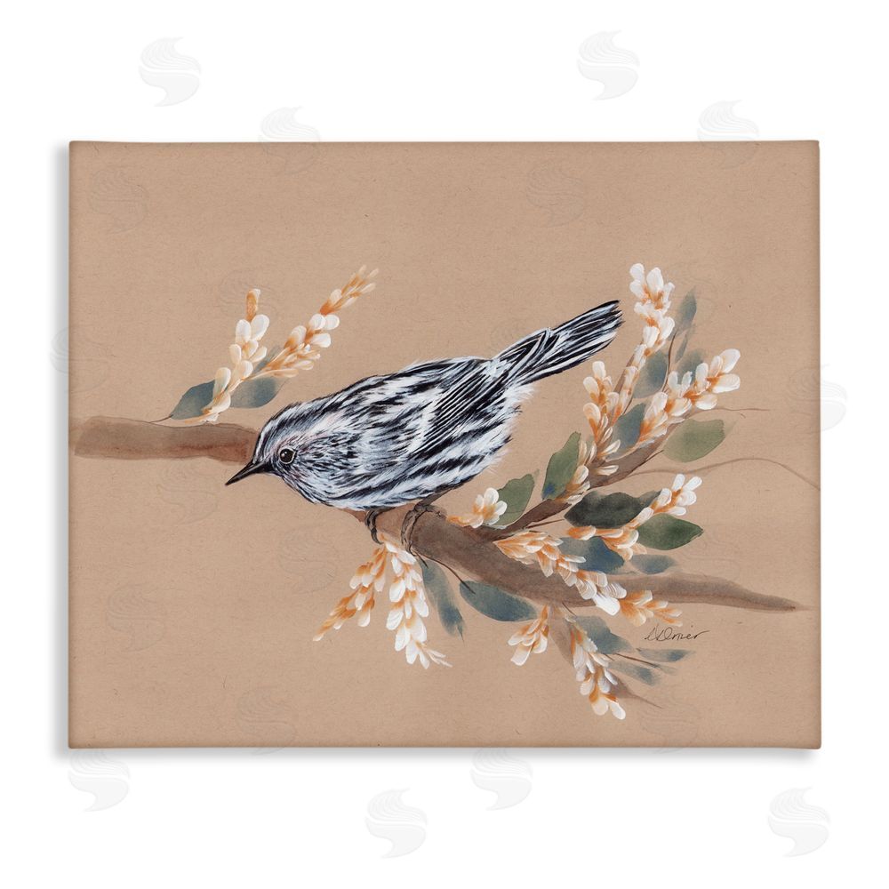 Cady Driver Bird on Delicate Branch Canvas Wall Art Print