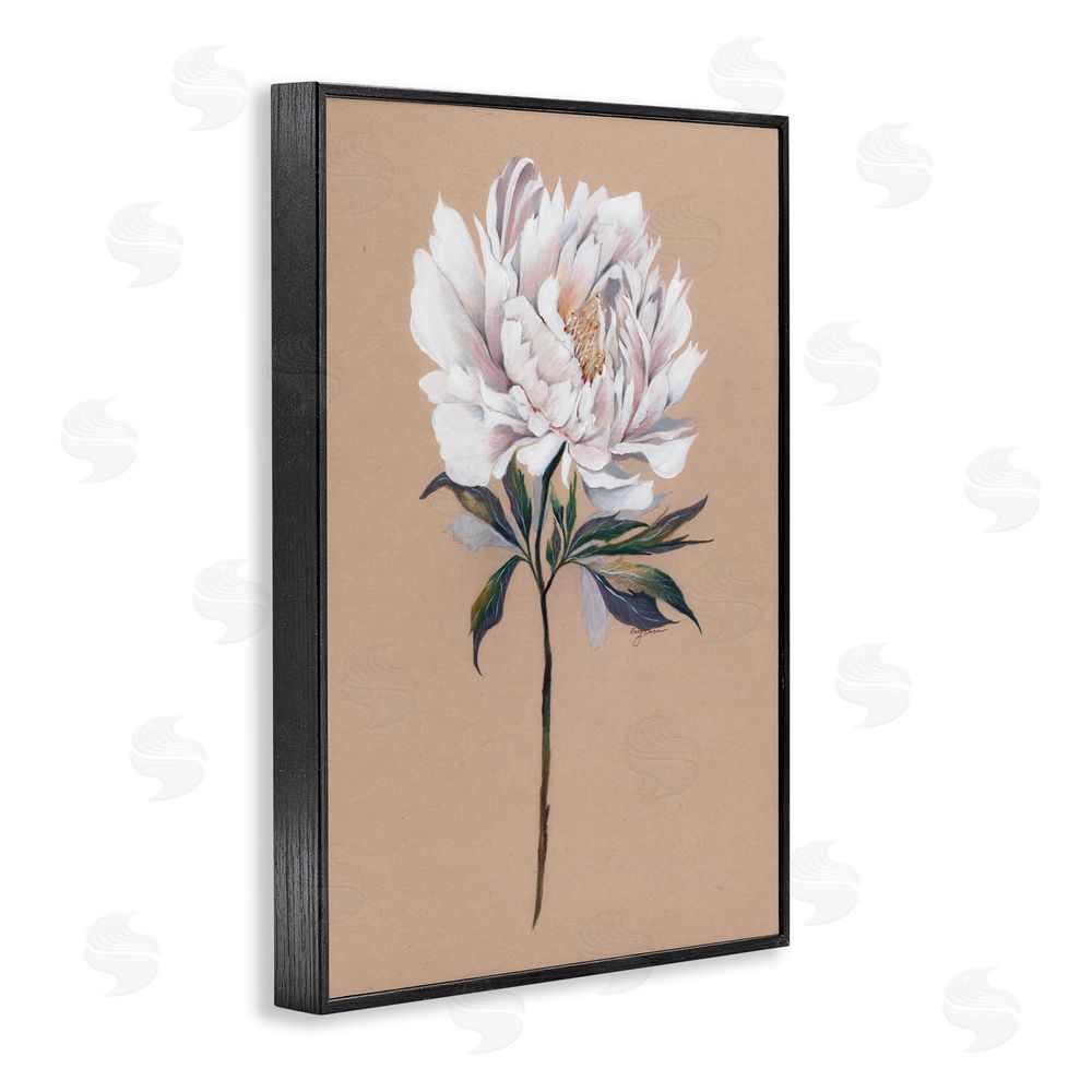 Cady Driver White Flower Branch Black Framed Giclee Wall Art Print