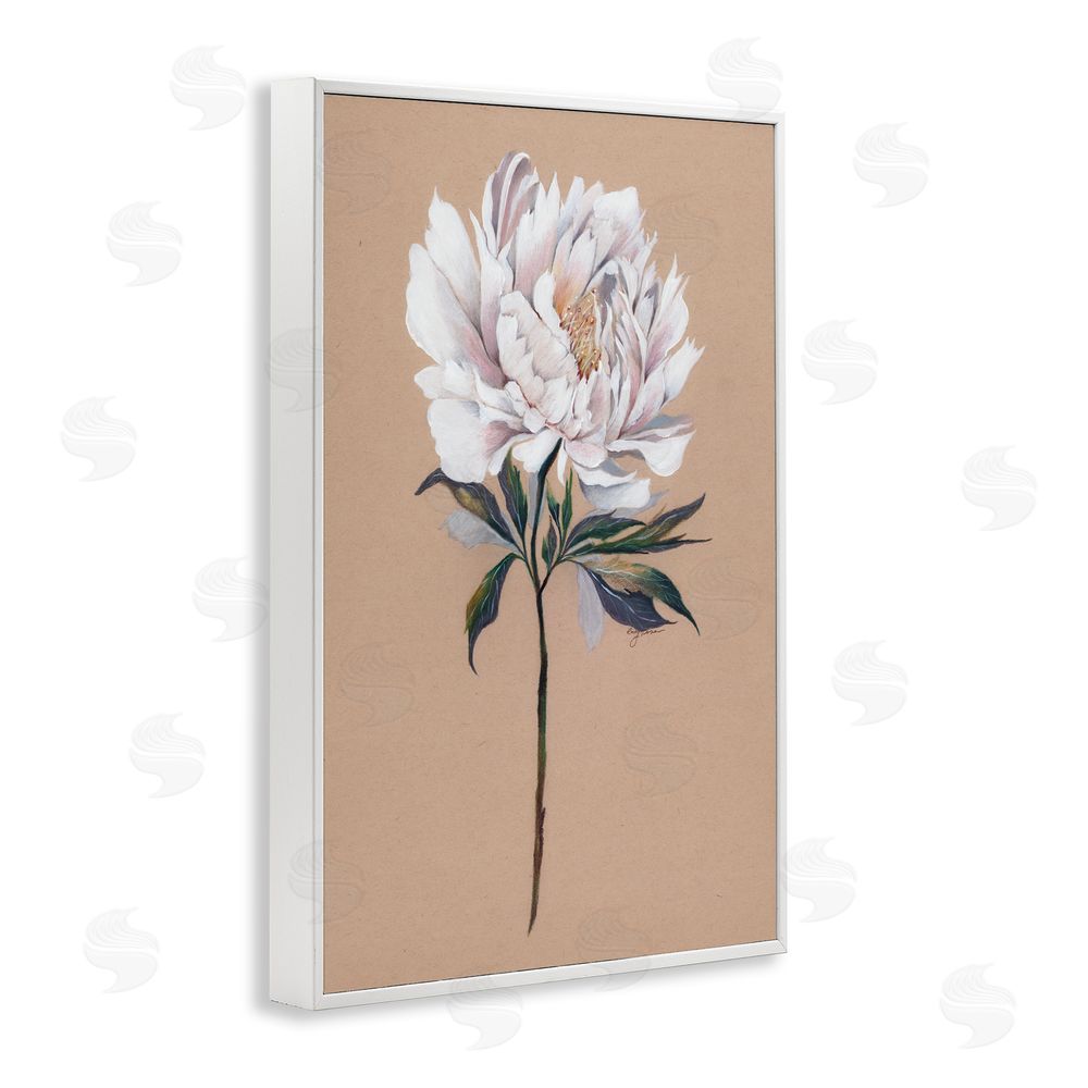 Cady Driver White Flower Branch White Framed Giclee Wall Art Print