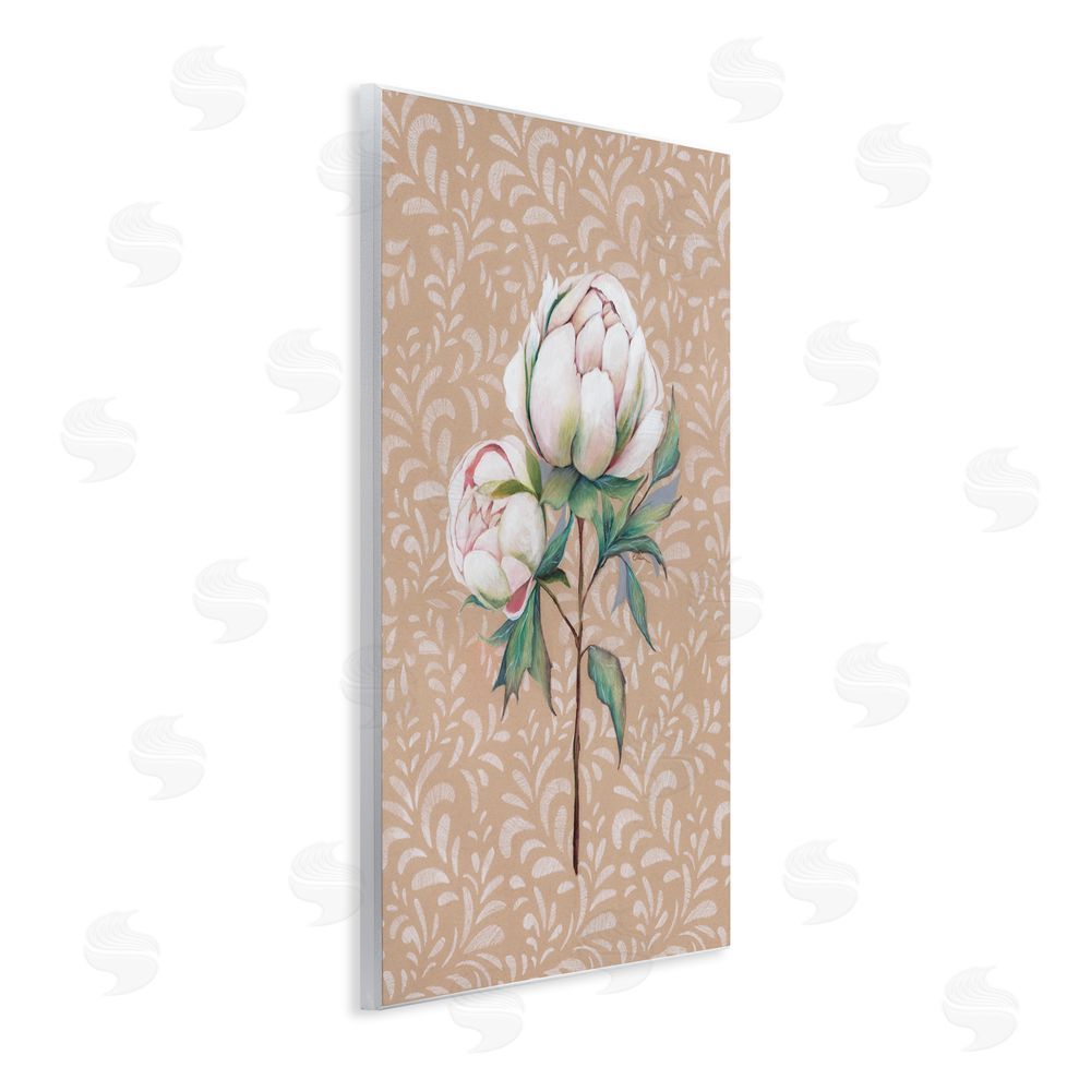 Cady Driver Peony Sprouts over Leaf Pattern Wall Plaque Art Print
