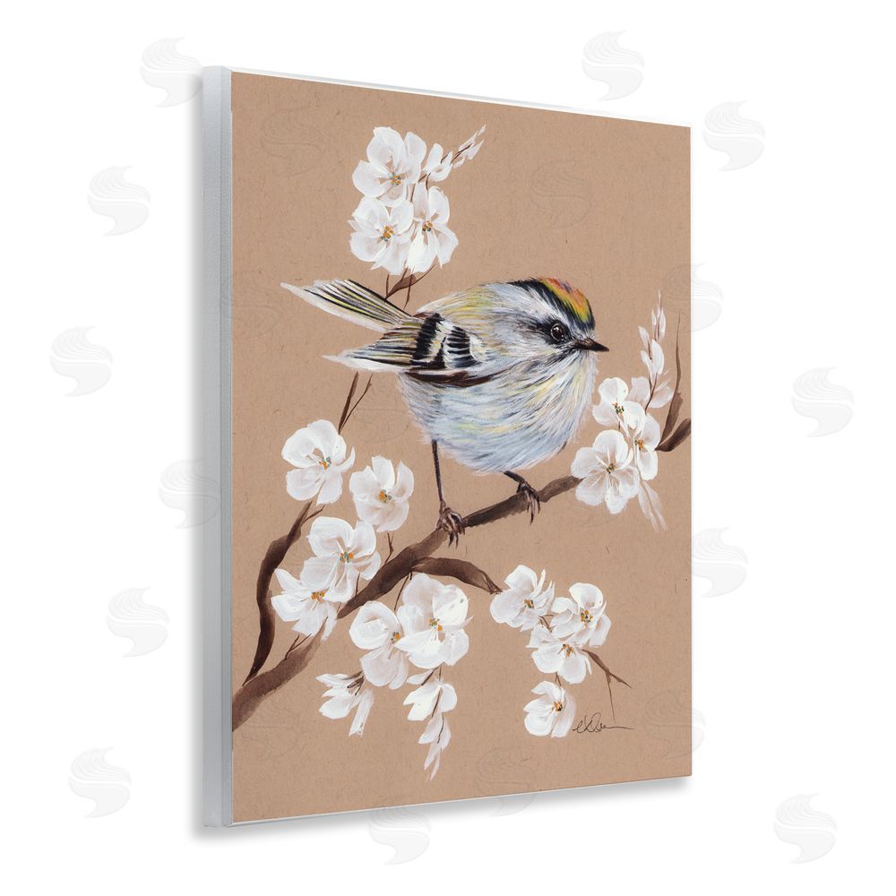 Cady Driver Apple Blossom Branch with Bird Wall Plaque Art Print