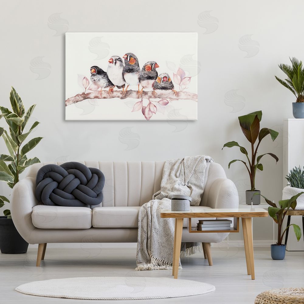 Cady Driver Five Birds on Branch Canvas Art on Wall