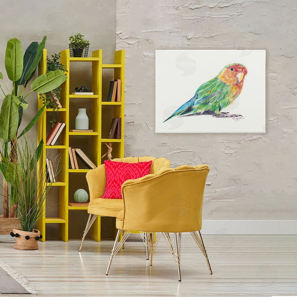Cady Driver Rainbow Gradient Parakeet Canvas Art on Wall