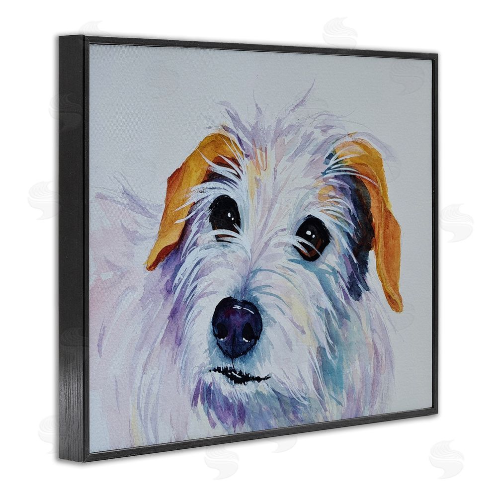 Tatiana Roberts White Terrier Dog Portrait Black Framed Giclee Wall Art Print