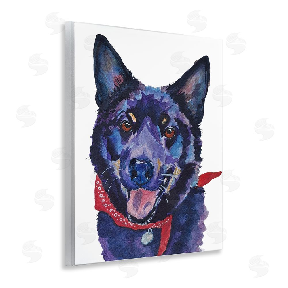 Tatiana Roberts Black Dog with Bandana Wall Plaque Art Print