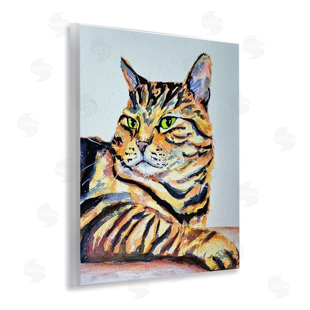 Tatiana Roberts Striped Orange Cat Pose Wall Plaque Art Print