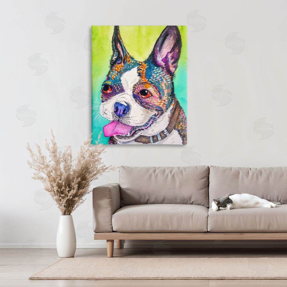 Tatiana Roberts Bright & Vibrant French Bulldog Canvas Art on Wall
