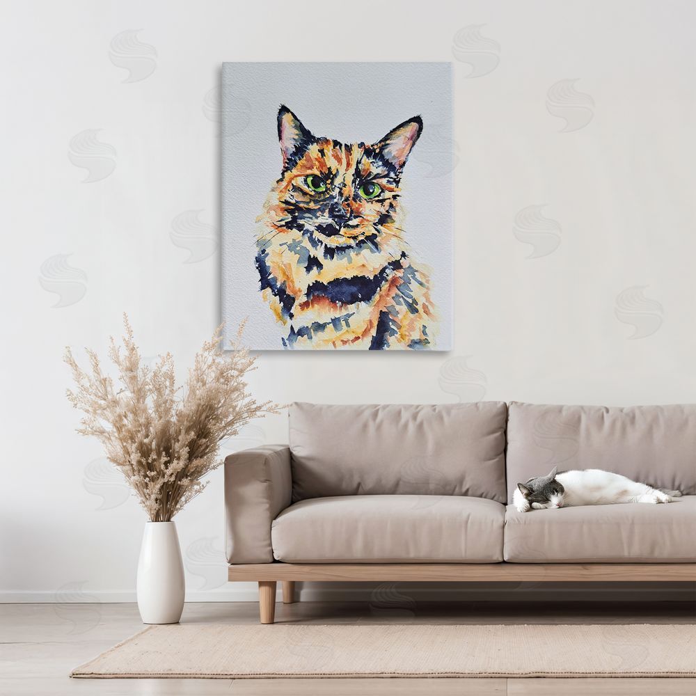 Tatiana Roberts Tortoiseshell Cat Portrait Canvas Art on Wall