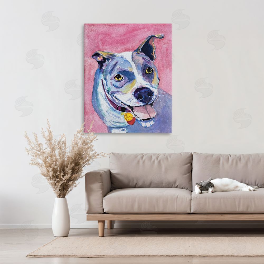 Tatiana Roberts Happy Dog Expression Canvas Art on Wall