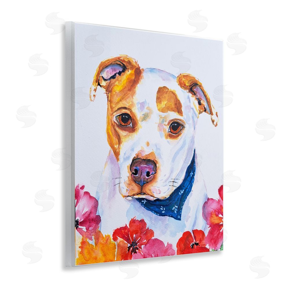 Tatiana Roberts Spotted Puppy with Blossoms Wall Plaque Art Print