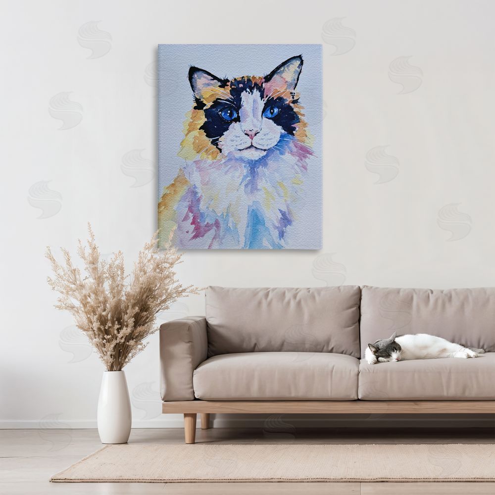 Tatiana Roberts Calico Cat Portrait Canvas Art on Wall