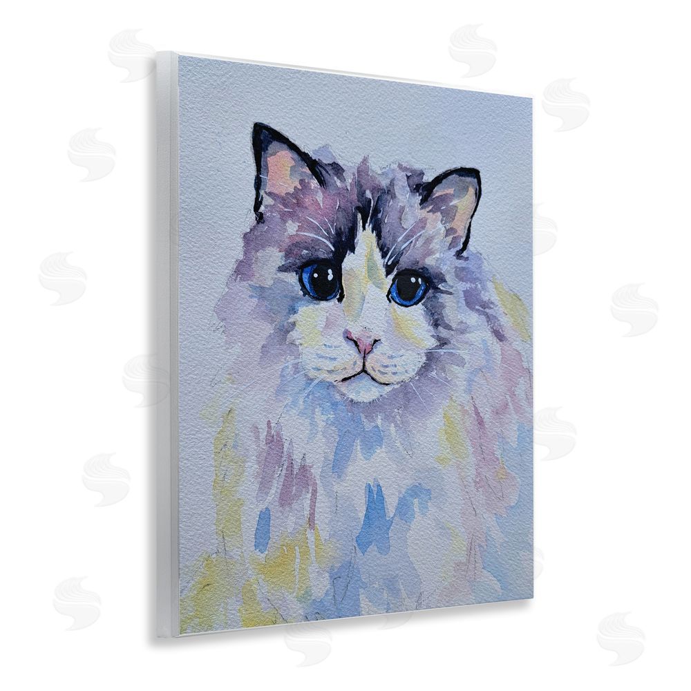 Tatiana Roberts Pastel Cat with Blue Eyes Wall Plaque Art Print
