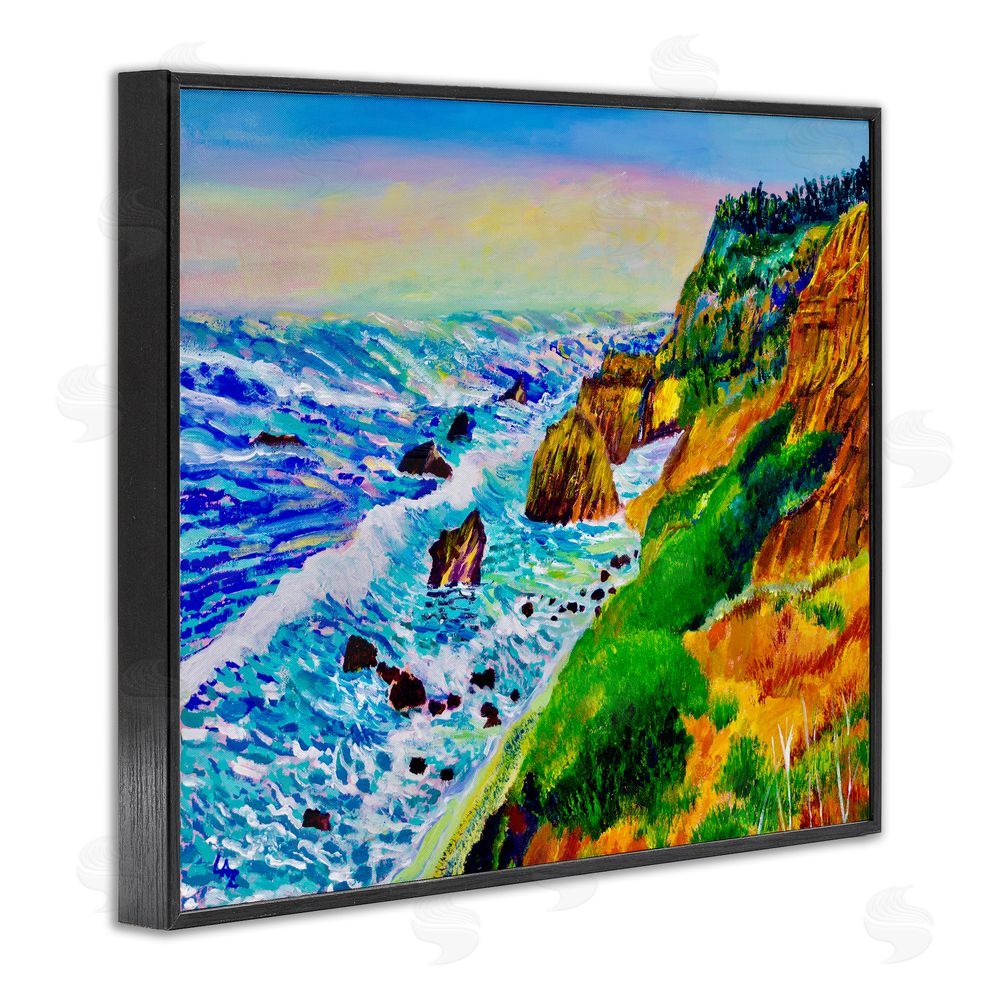 Lee Ann Zirbes Coastal Daydream Waves Black Framed Giclee Wall Art Print