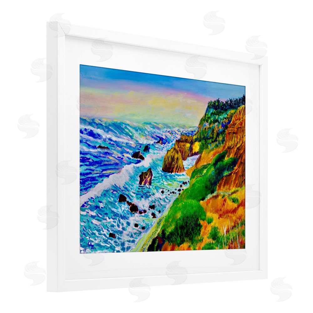 Lee Ann Zirbes Coastal Daydream Waves White Framed Print Under Glass with Mat Wall Art